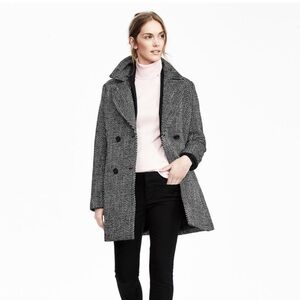 Banana Republic Chevron Jacquard Peacoat Size XSP Black/White